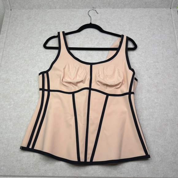 Honeylove Boldness Shapewear Tank‎ Pink Black Trim Corset Boning Sculpting Sz 2X - Picture 1 of 4